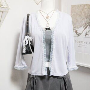 Light Sky Blue Ruffle Trim Cardigan ❄️ JAPANESE BRAND